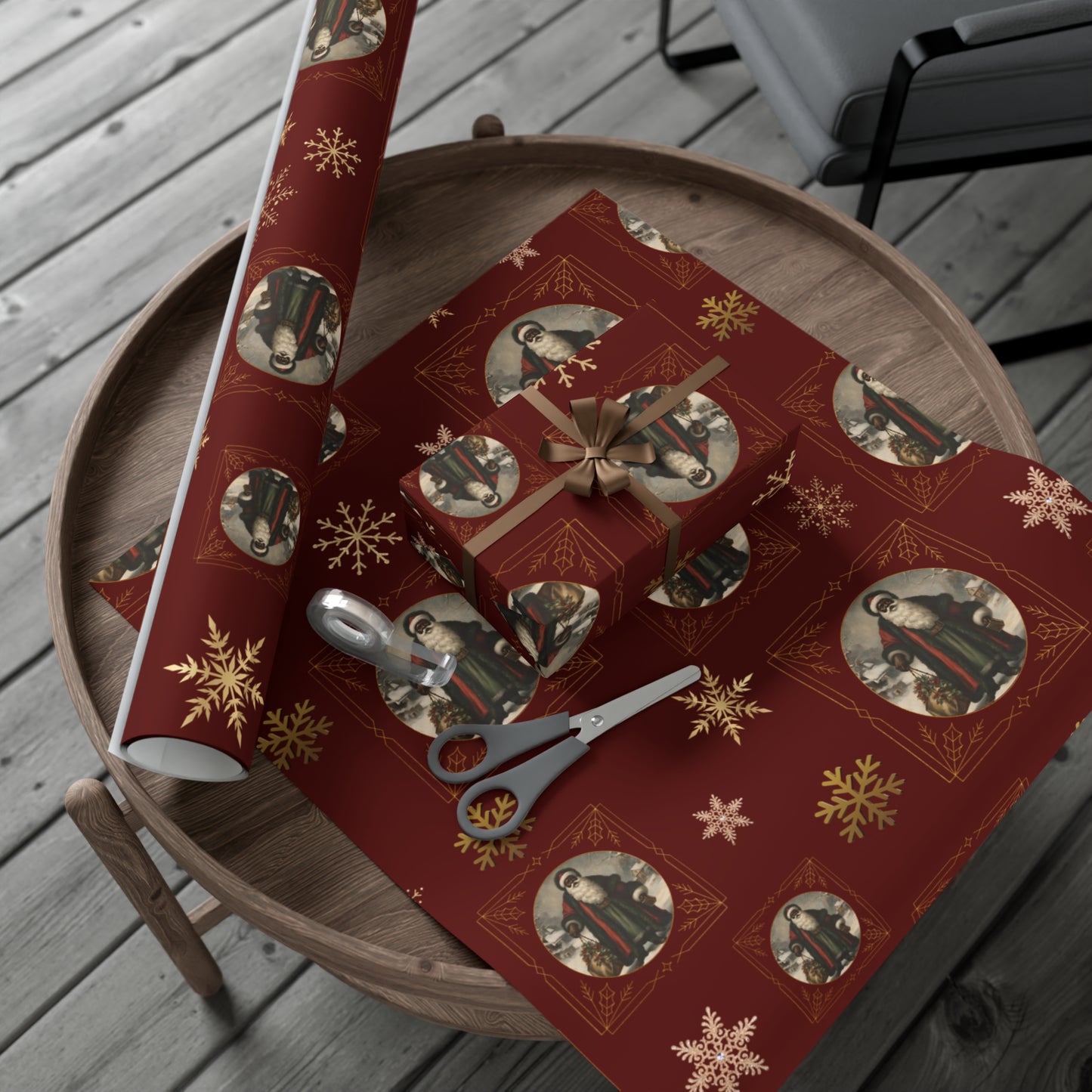 Vintage Santa IV - Dark Red