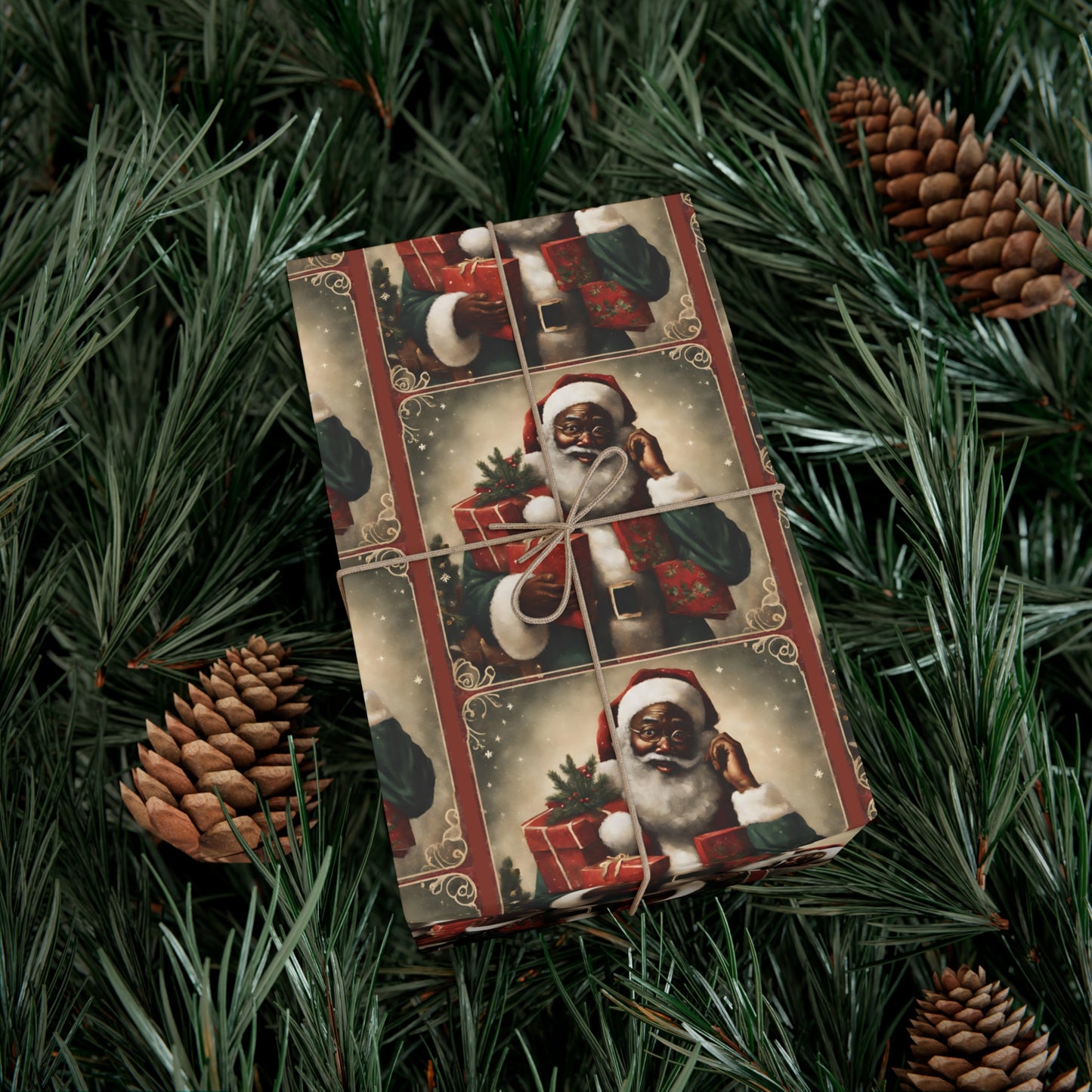 Vintage Santa I - Dark Red