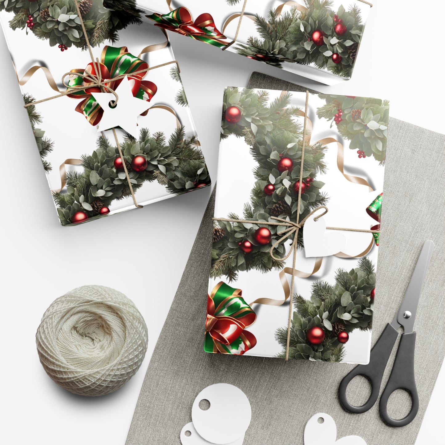 Wreaths, Bells and Bows II - White