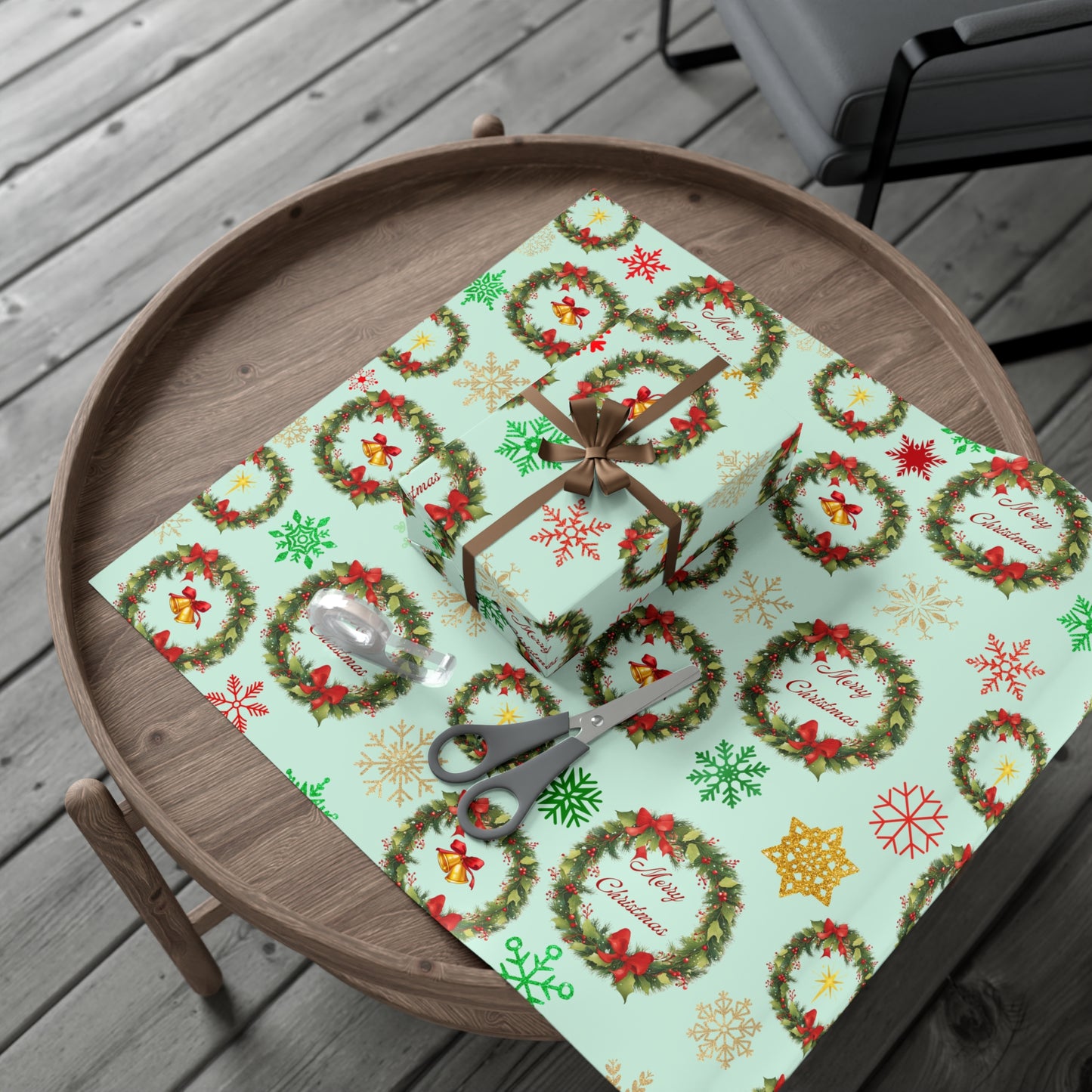 Wreaths, Bells and Bows III - Mint Green