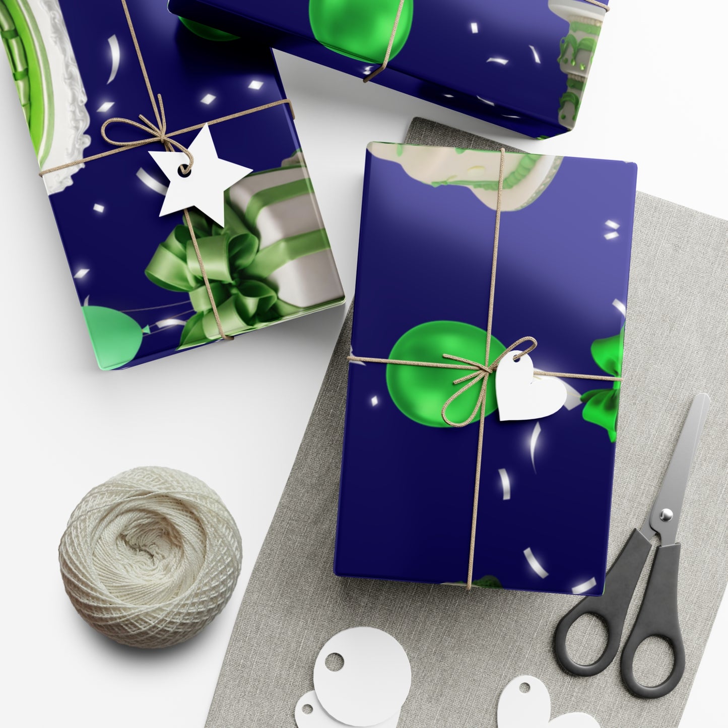Birthday Cakes and Bows - Green