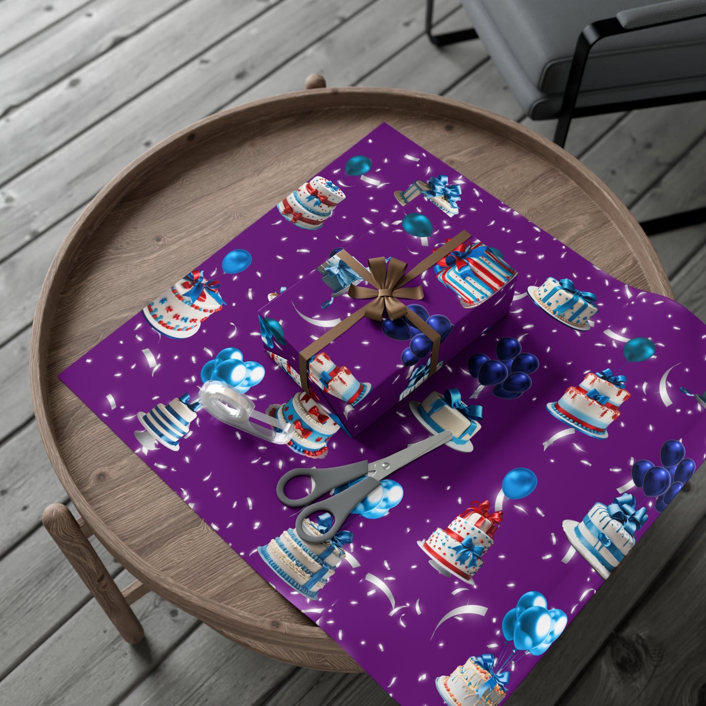 Birthday Cakes and Bows - Blue