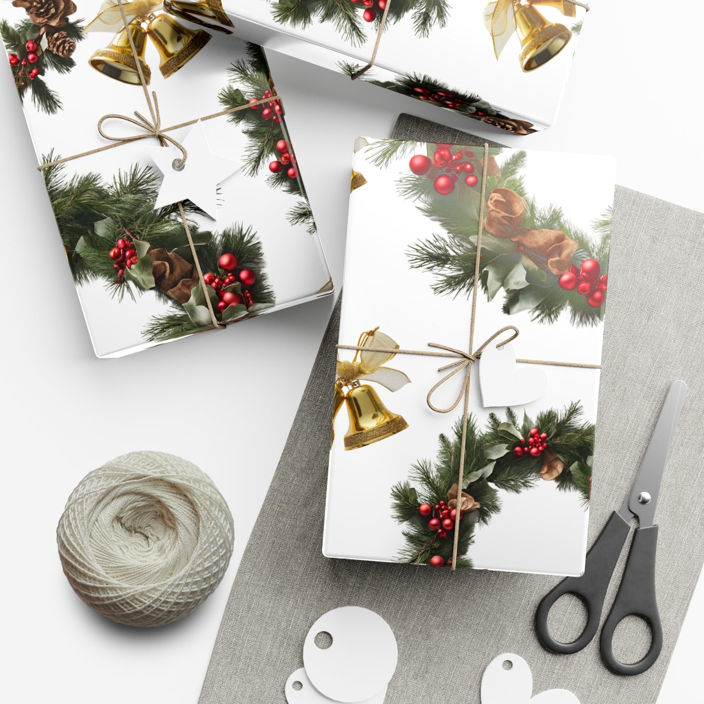 Wreaths, Bells and Bows I - White