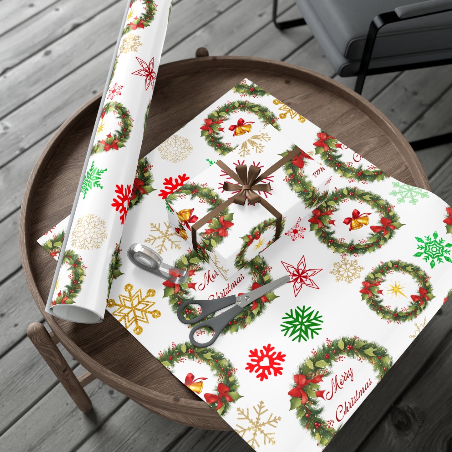 Wreaths, Bells and Bows III - White