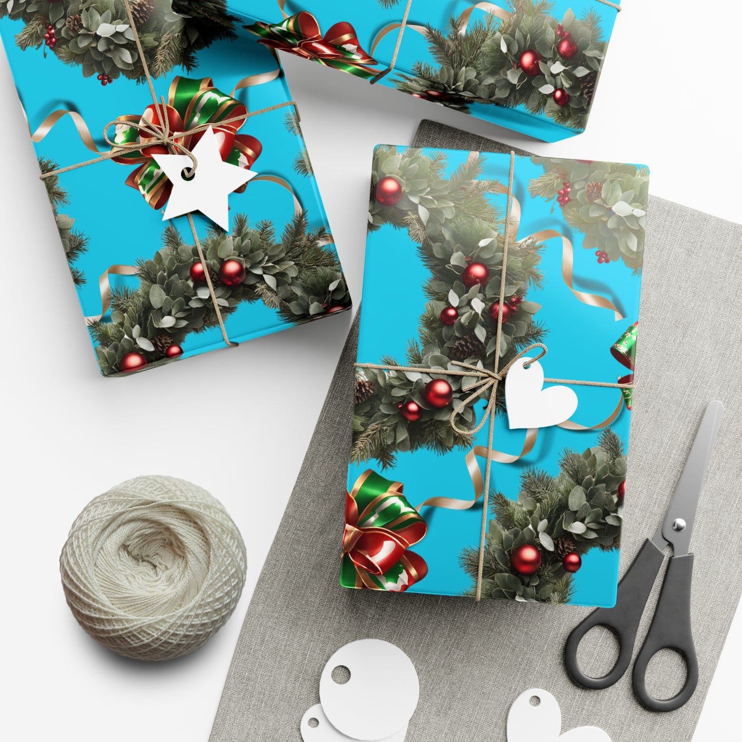 Wreaths, Bells and Bows II - Turquoise