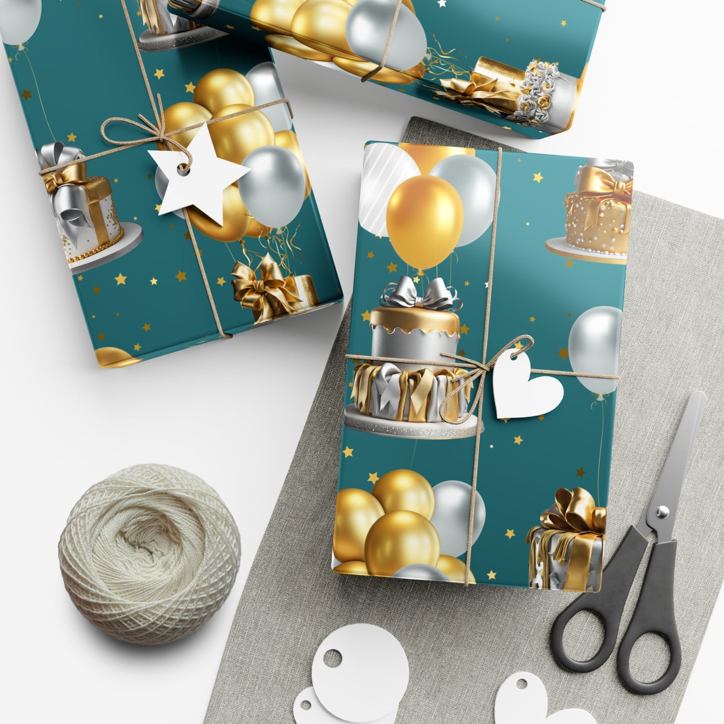 Birthday Cakes and Bows - Gold & Silver