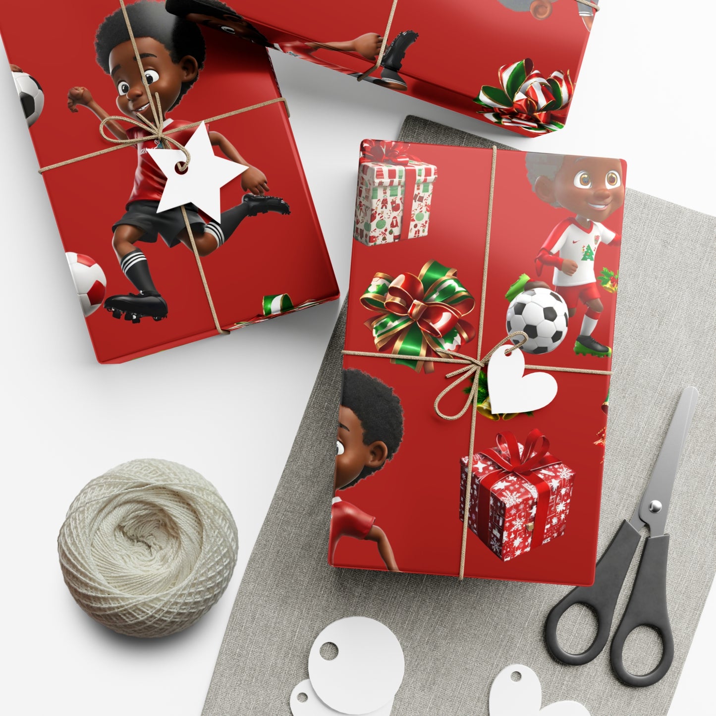 Christmas Soccer Star I Red