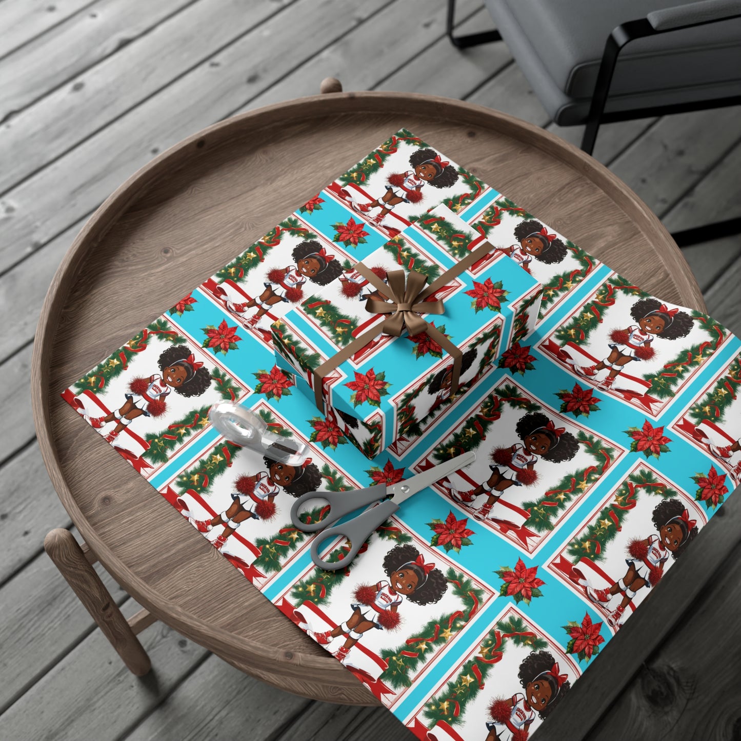 Little Miss Christmas Cheer I - Turquoise
