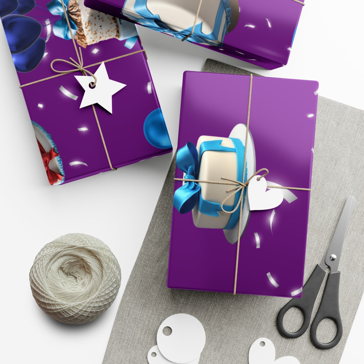 Birthday Cakes and Bows - Blue