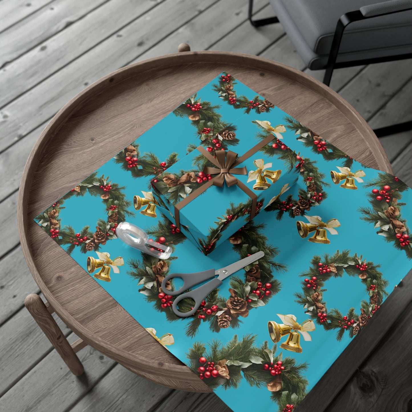 Wreaths, Bells and Bows I - Turquoise