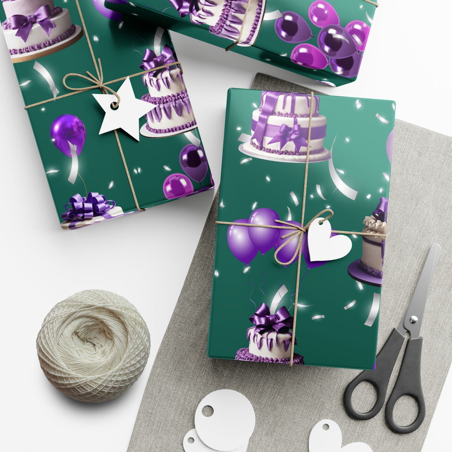 Birthday Cakes and Bows - Purple