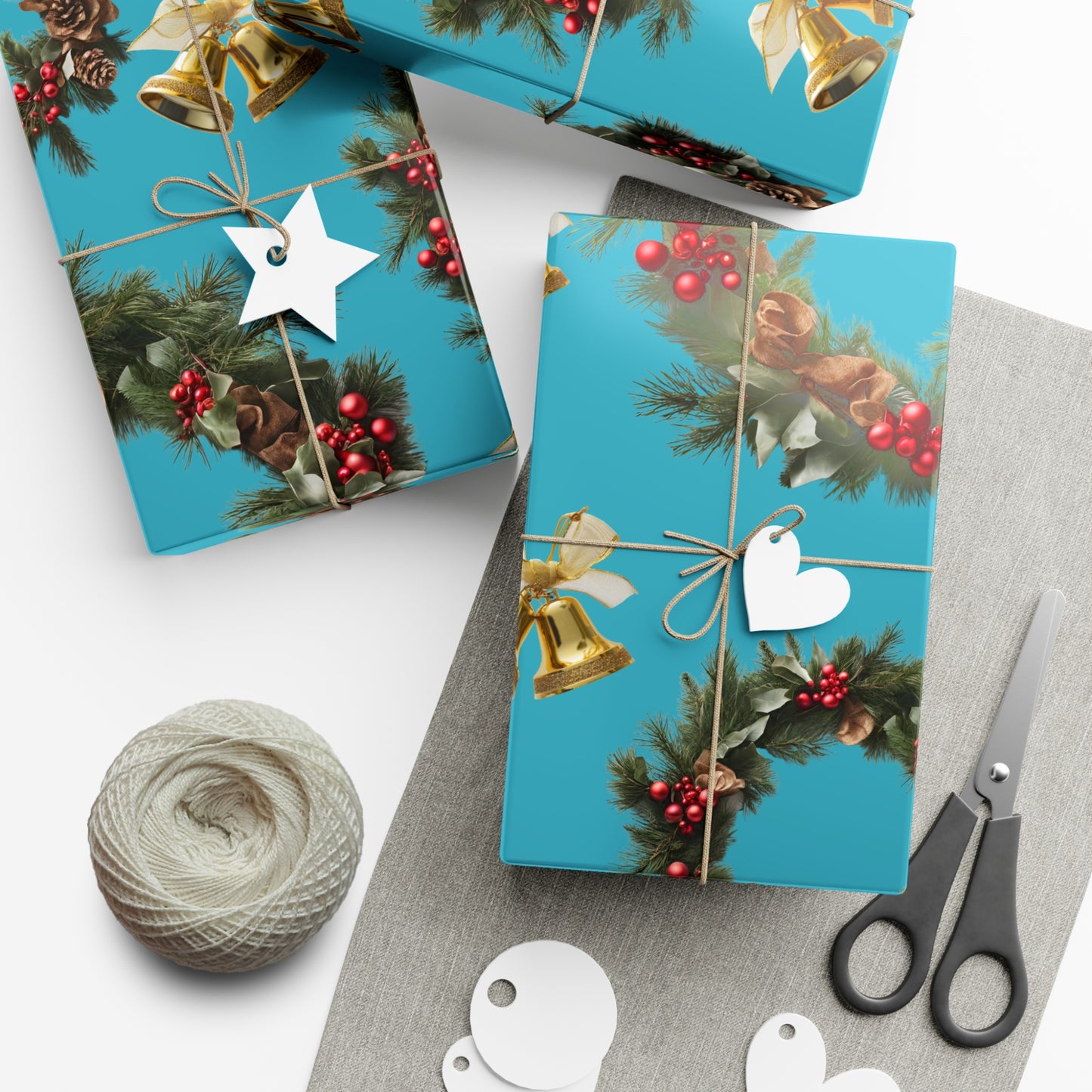 Wreaths, Bells and Bows I - Turquoise
