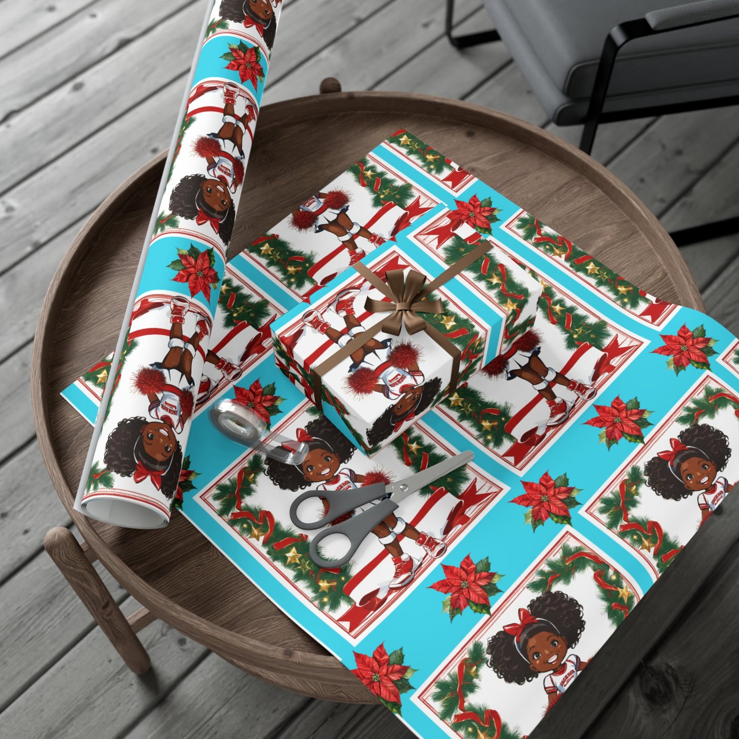 Little Miss Christmas Cheer I - Turquoise