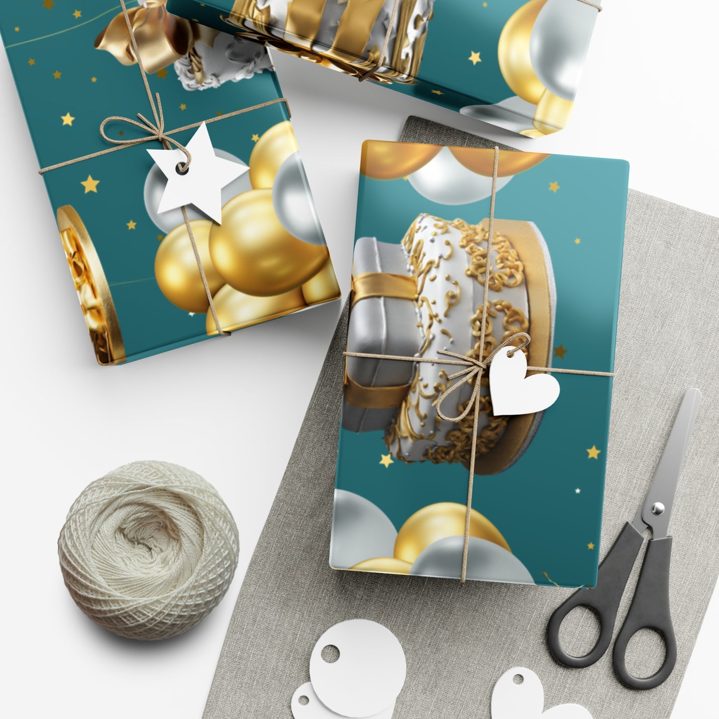 Birthday Cakes and Bows - Gold & Silver