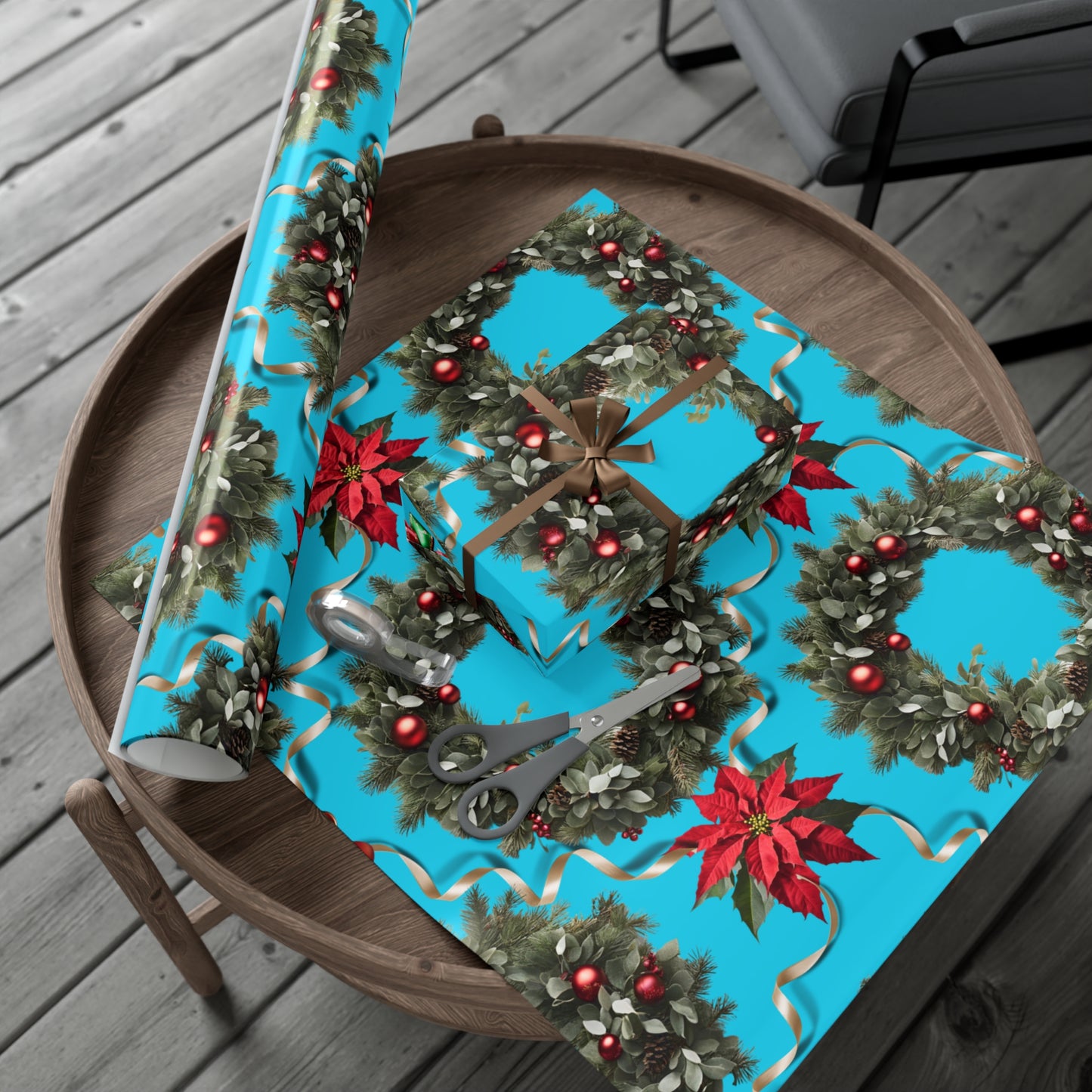 Wreaths, Bells and Bows II - Turquoise