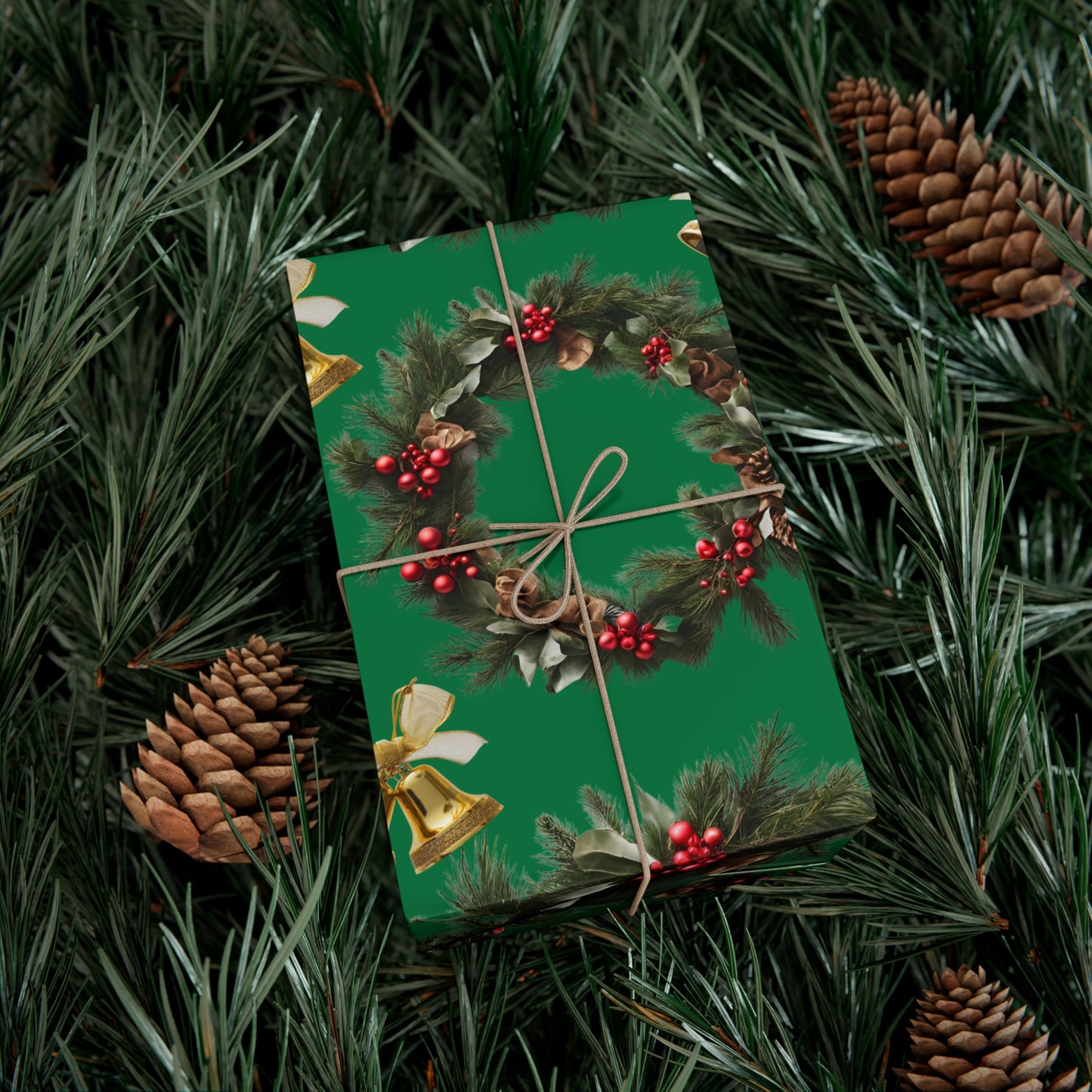 Wreaths, Bells and Bows I - Green