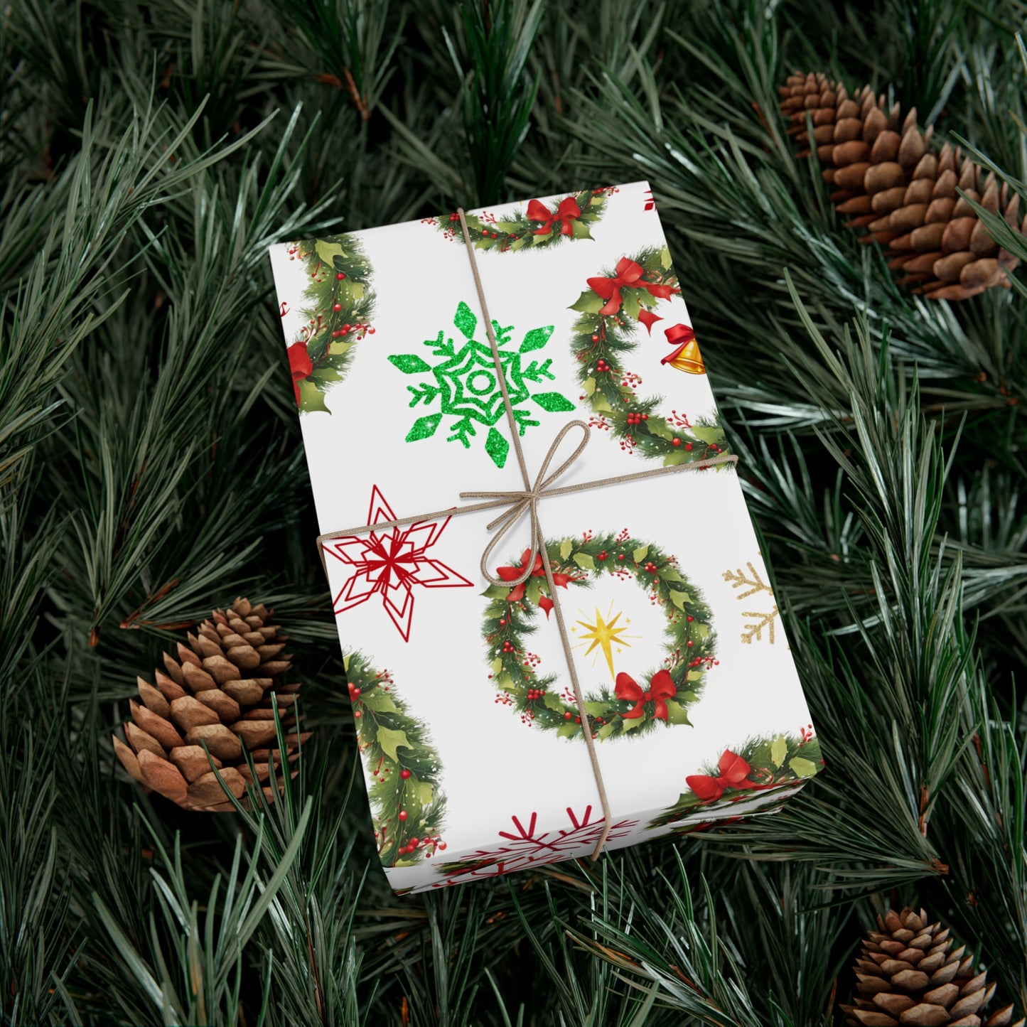 Wreaths, Bells and Bows III - White