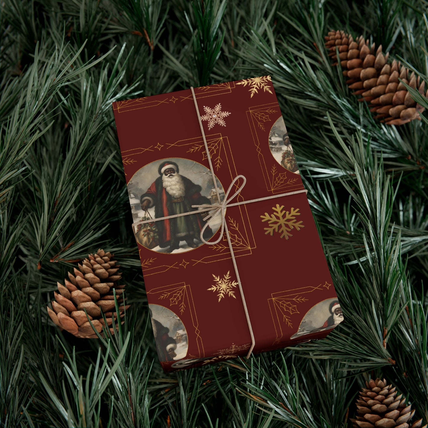 Vintage Santa IV - Dark Red