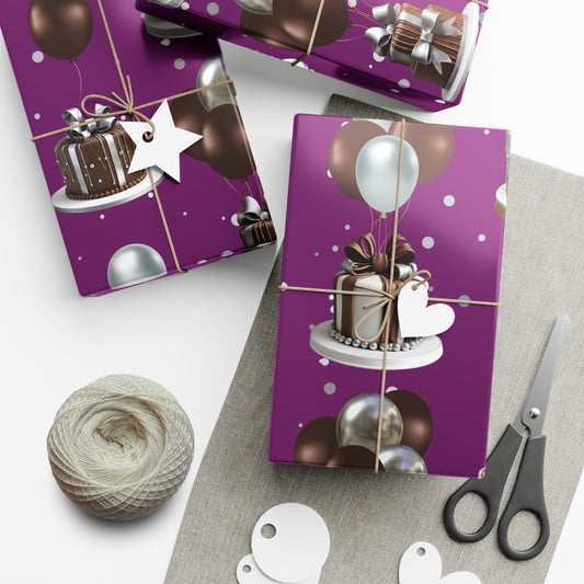 Birthday Cakes and Bows - Brown & Silver