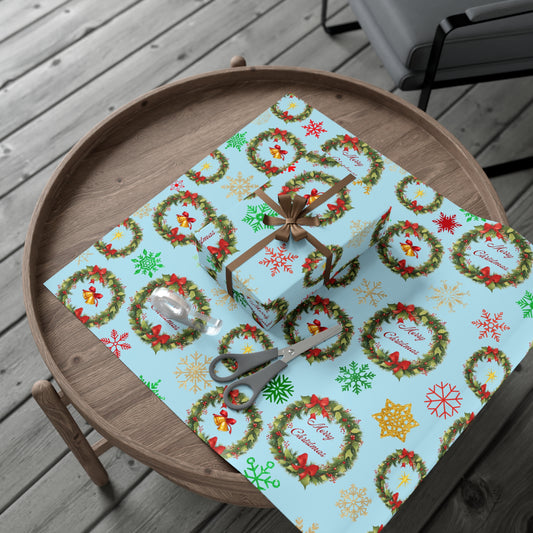 Wreaths, Bells and Bows III - Soft Blue
