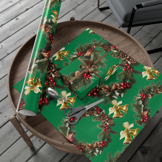 Wreaths, Bells and Bows I - Green